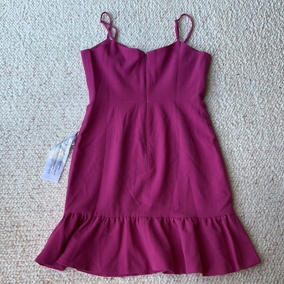 Dress the Population Mira Ruffle Hem Hibiscus Pink Dress Medium - Picture 8 of 13